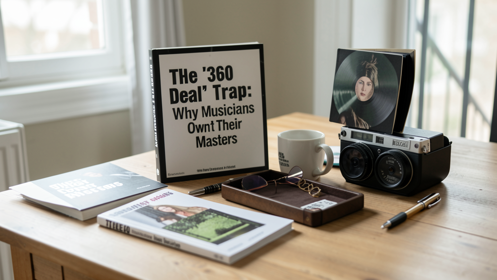 Editorial image illustrating The '360 Deal' Trap: Why Musicians Don't Own Their Masters